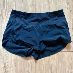 Lululemon Shorts Women's 10 Speed Up High Rise 2.5" Running Navy Back Zip Pocket